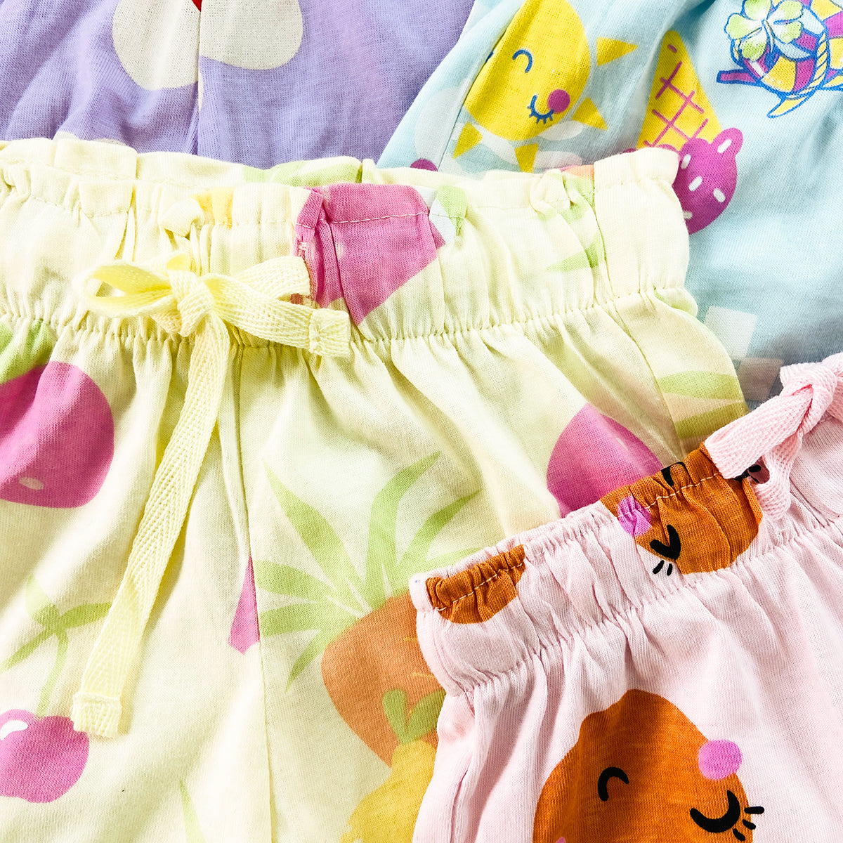 Baby Girls Cute Printed Soft Cotton Summer Frill Shorts