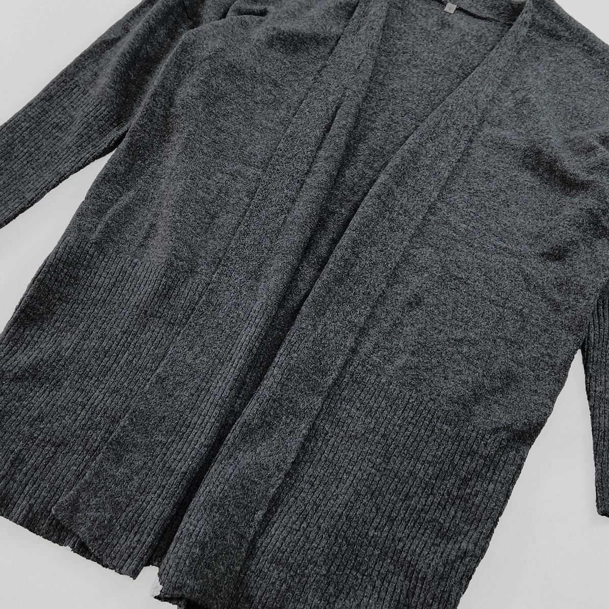 Womens Wool Blend Knit Open Front Longline Cardigan