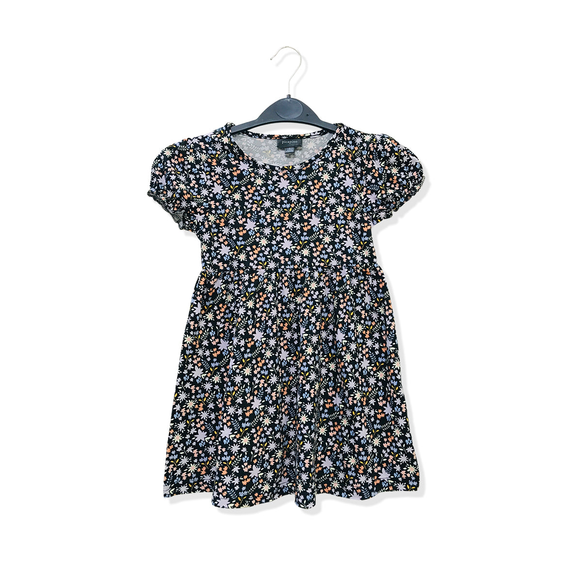 Girls Round Neck Printed Casual Short Sleeve Frock