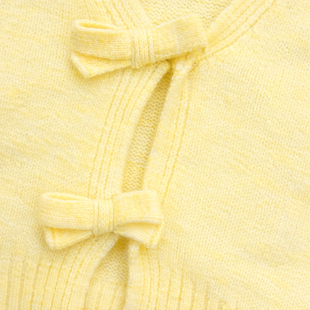 Girls Soft Knit Bow Front Lightweight Long Sleeve Cardigan