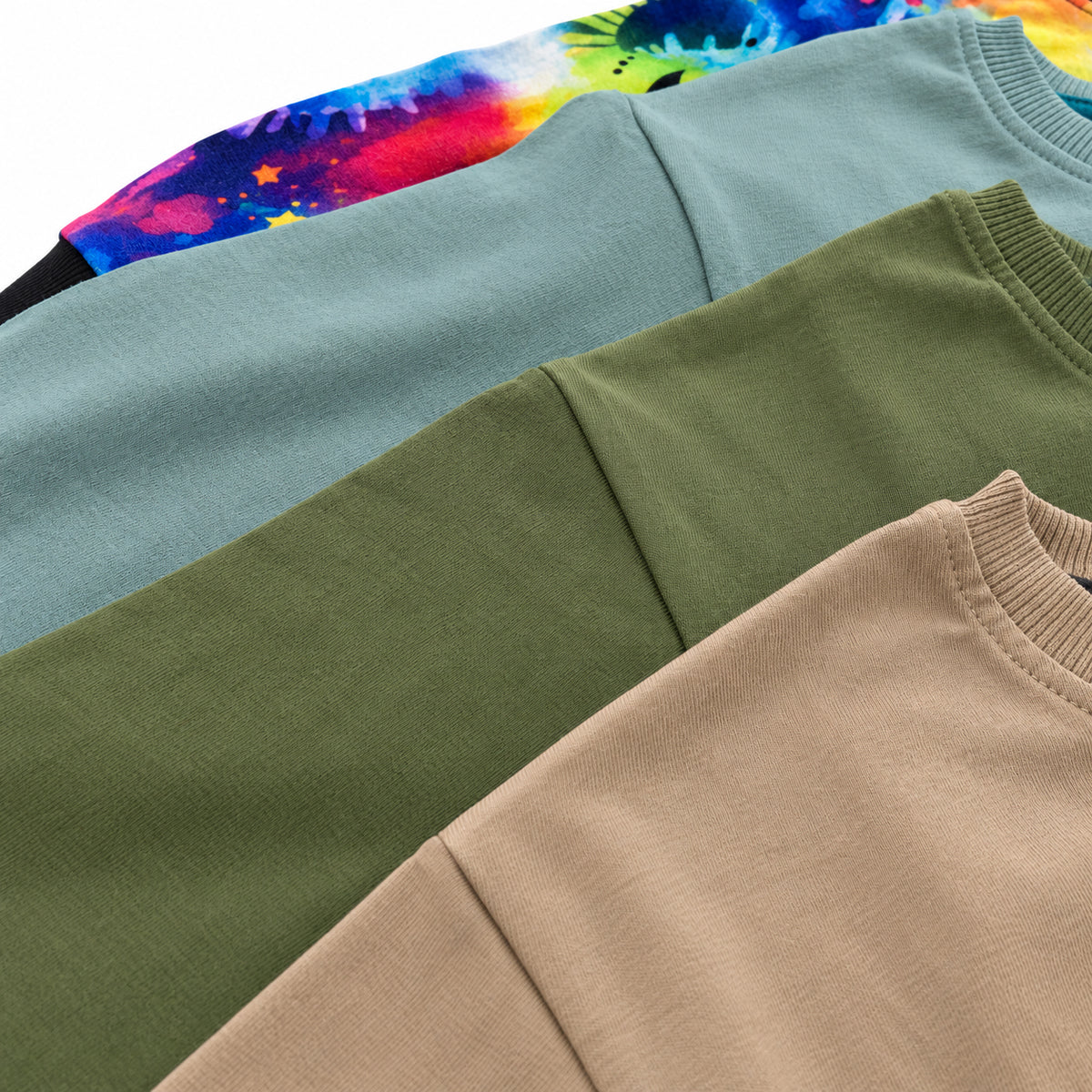 Kids Cotton Long-Sleeve T-Shirt with Ribbed Cuff