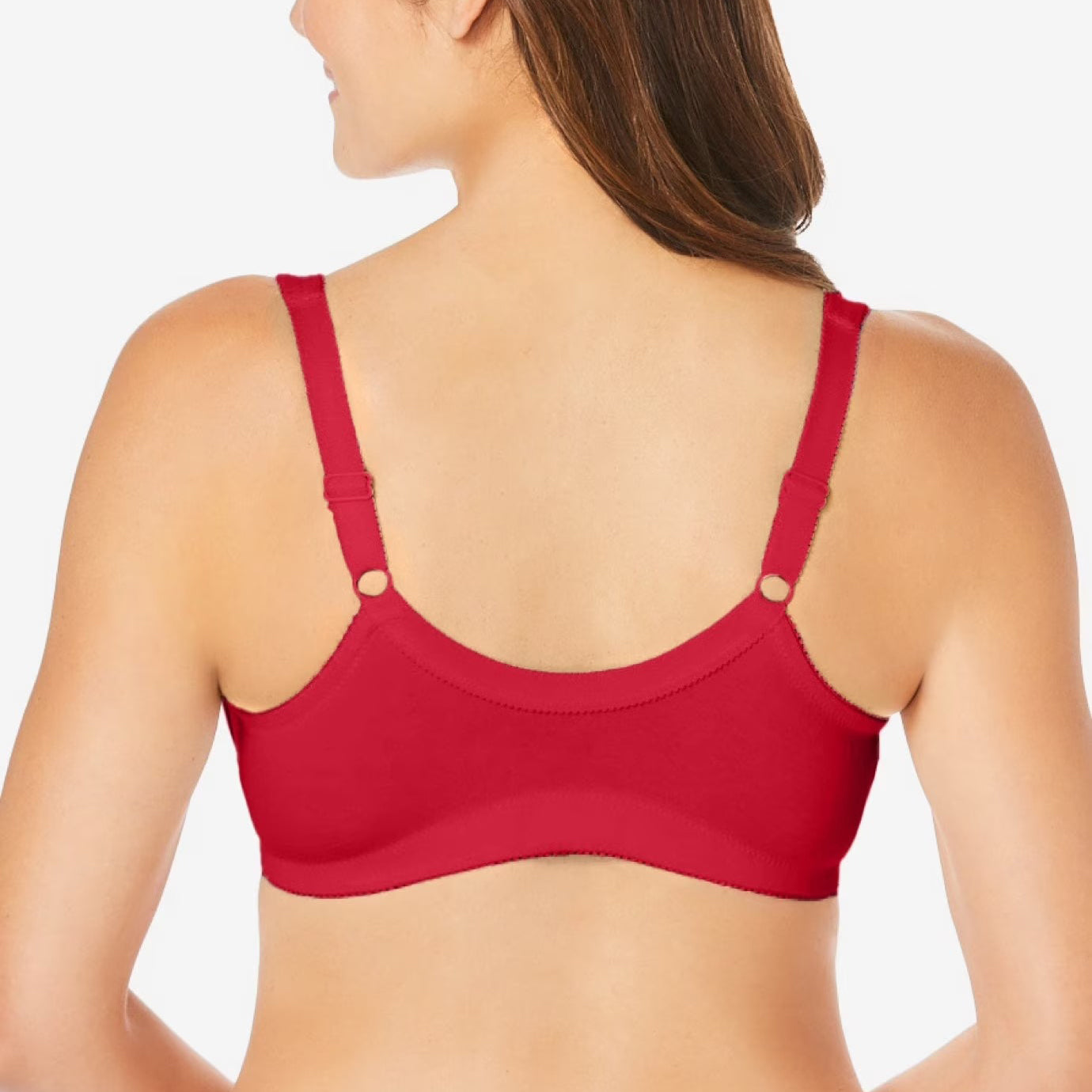 Womens Plus Size Solid Wireless Front Close Adjustable Straps Bra