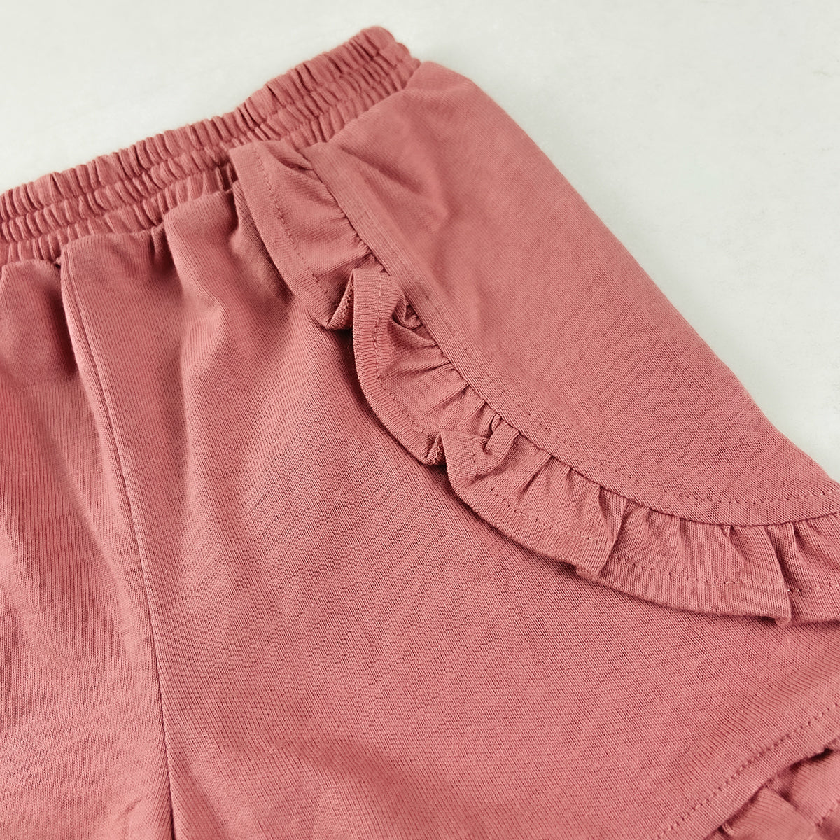 Baby Girls Ruffle Hem Cotton Shorts