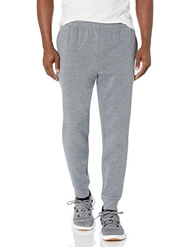 Men’s Elastic Waistband Fleece Jogger Pants With Pockets & Ankle Cuffs