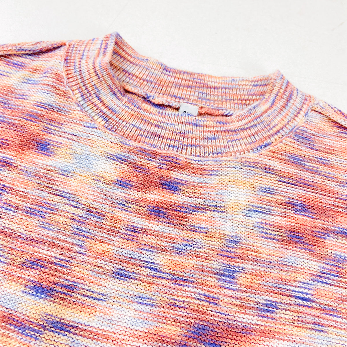 Kids Multicolor Space-Dye Knitted Long Sleeve Sweatshirt