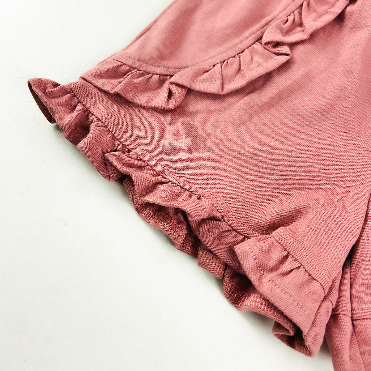 Baby Girls Ruffle Hem Cotton Shorts