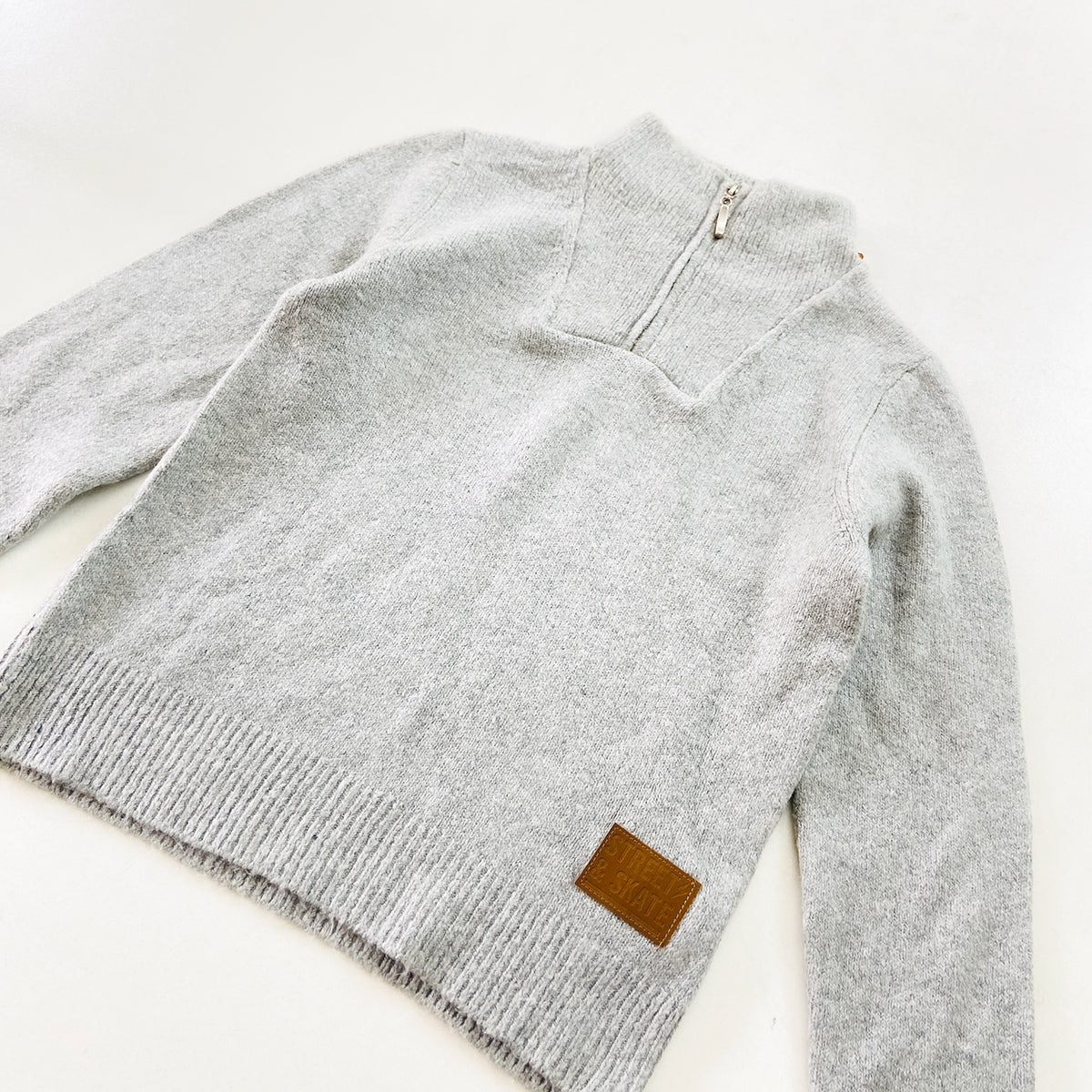 Boys Heather Knit Quarter Zip Winter Pullover Sweater