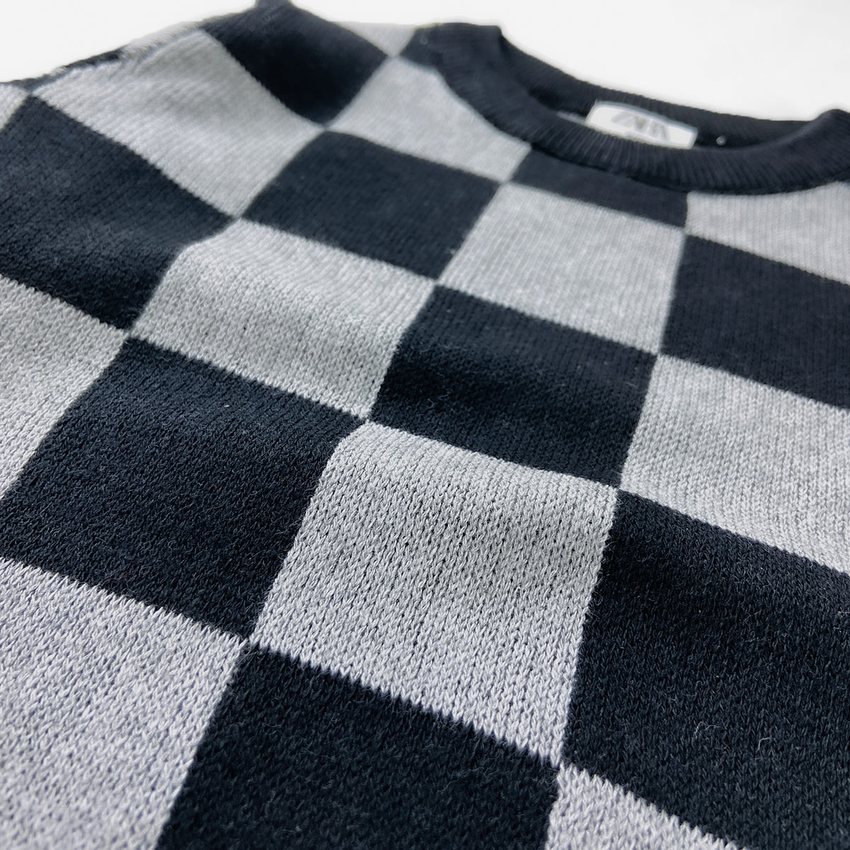 Boys Premium Checkered Soft  Knit Pullover Ribbed Sweater
