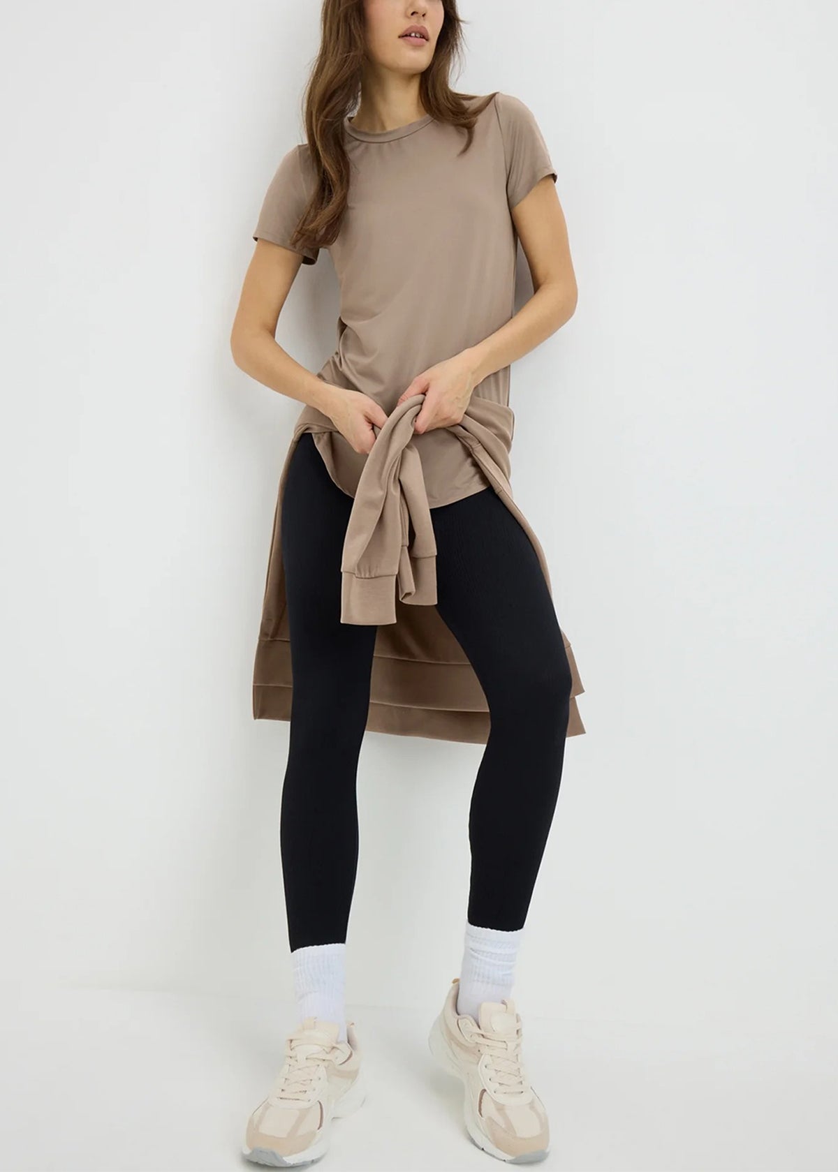 Womens Round Neck Breathable Stretch Activewear T-Shirt