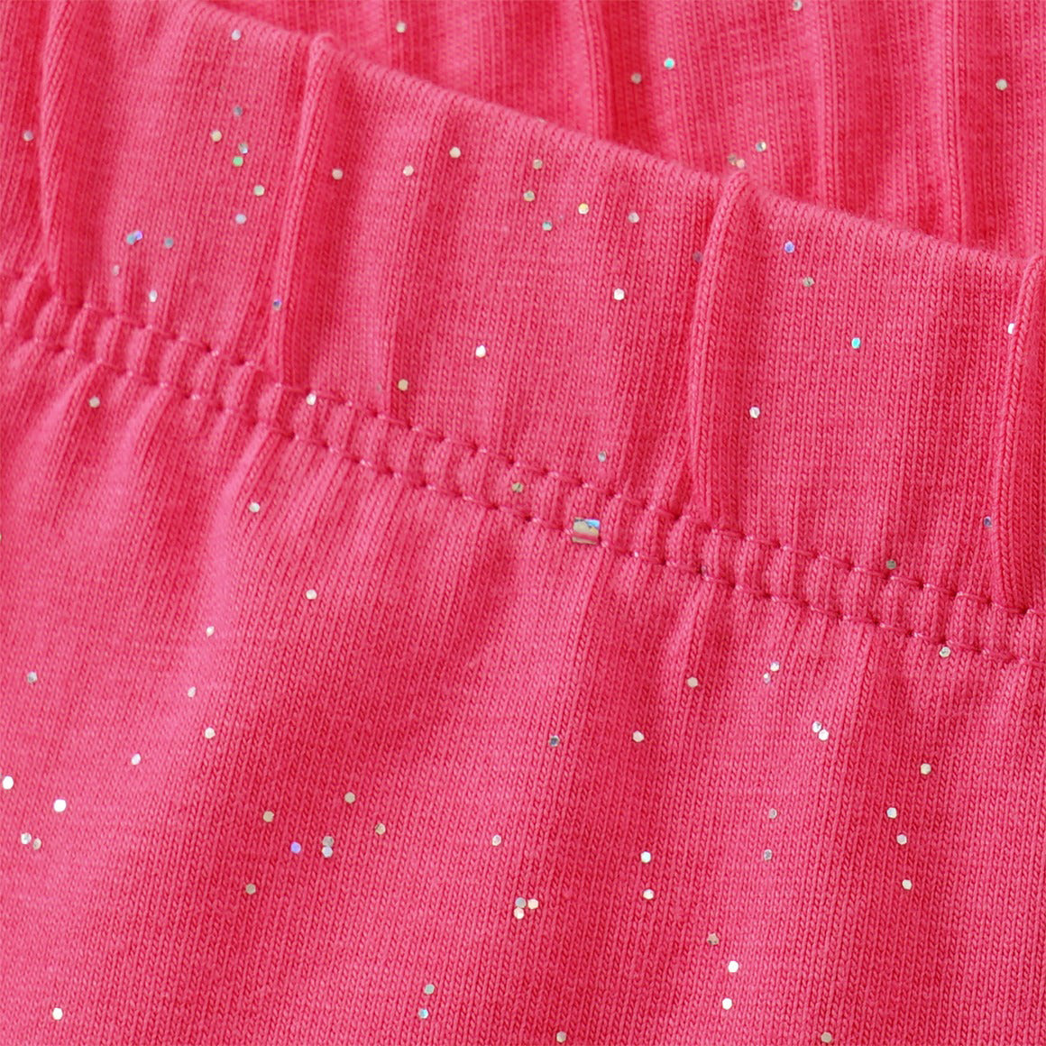 Girls Silver Glitter Spray Printed Cotton Capri Leggings
