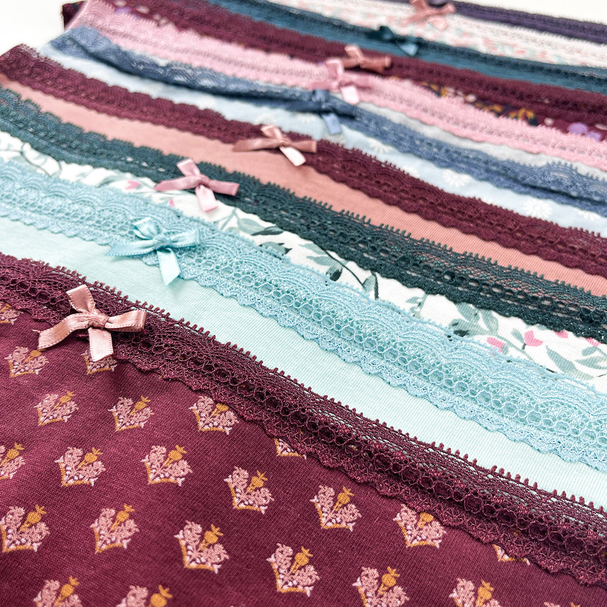 Pack of 5 Womens Soft Cotton Lace Trim Bikini Comfort Underwear Panty