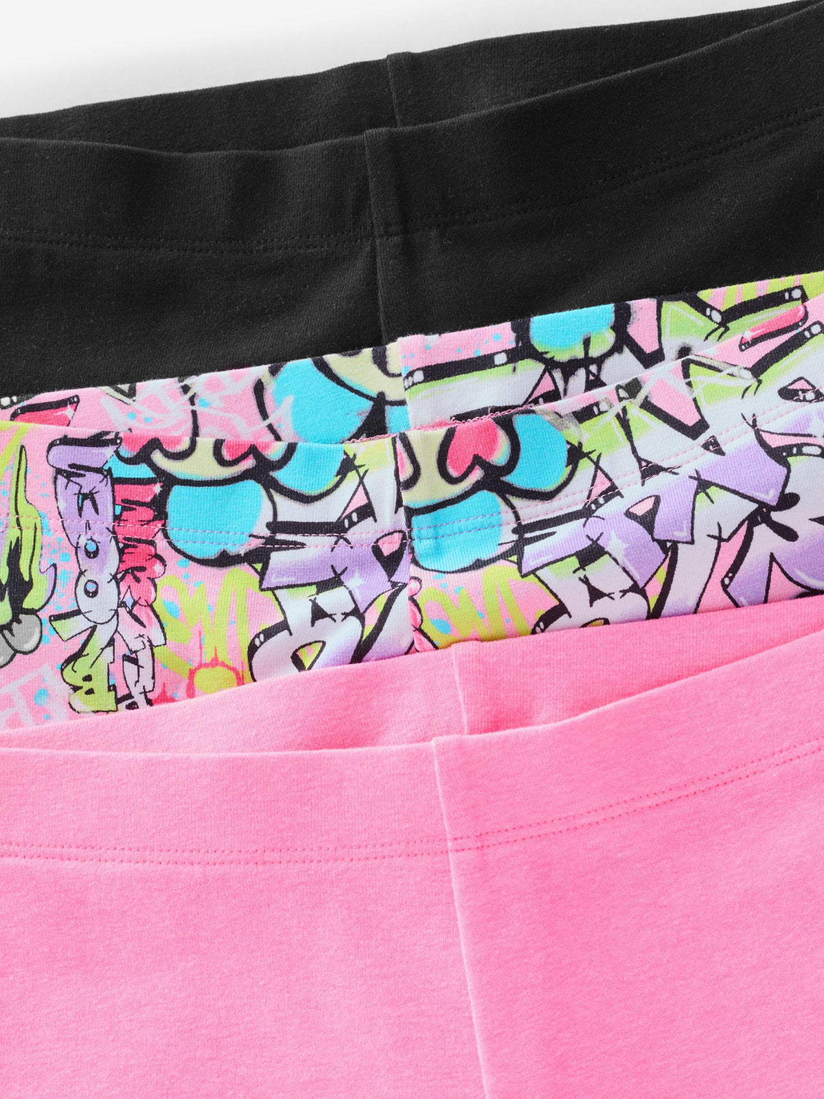 Pack of 3 Toddlers and Young Girls Cotton Cycle Shorts