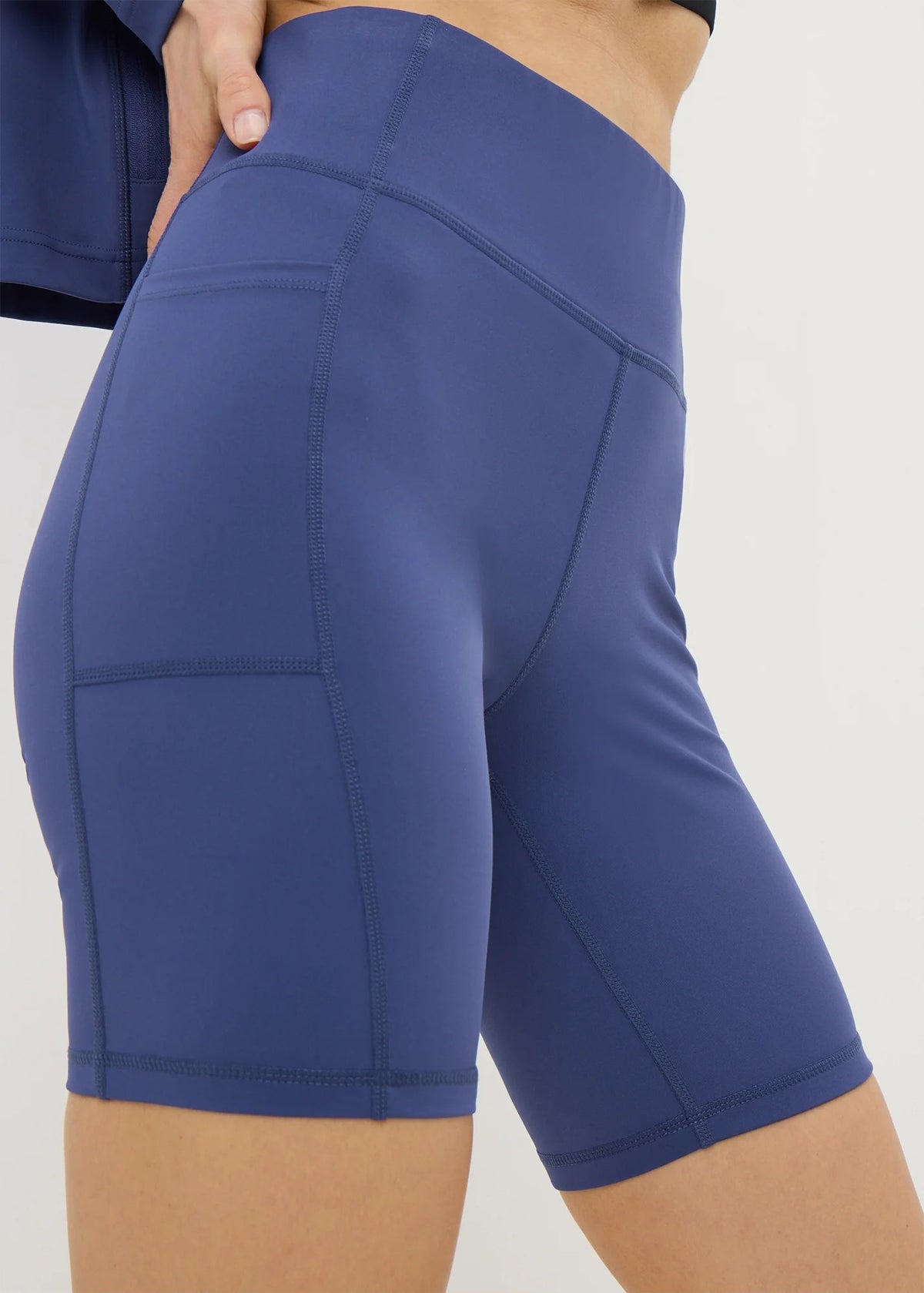 Womens High Waist Sold Cycling Media Pocket Shorts
