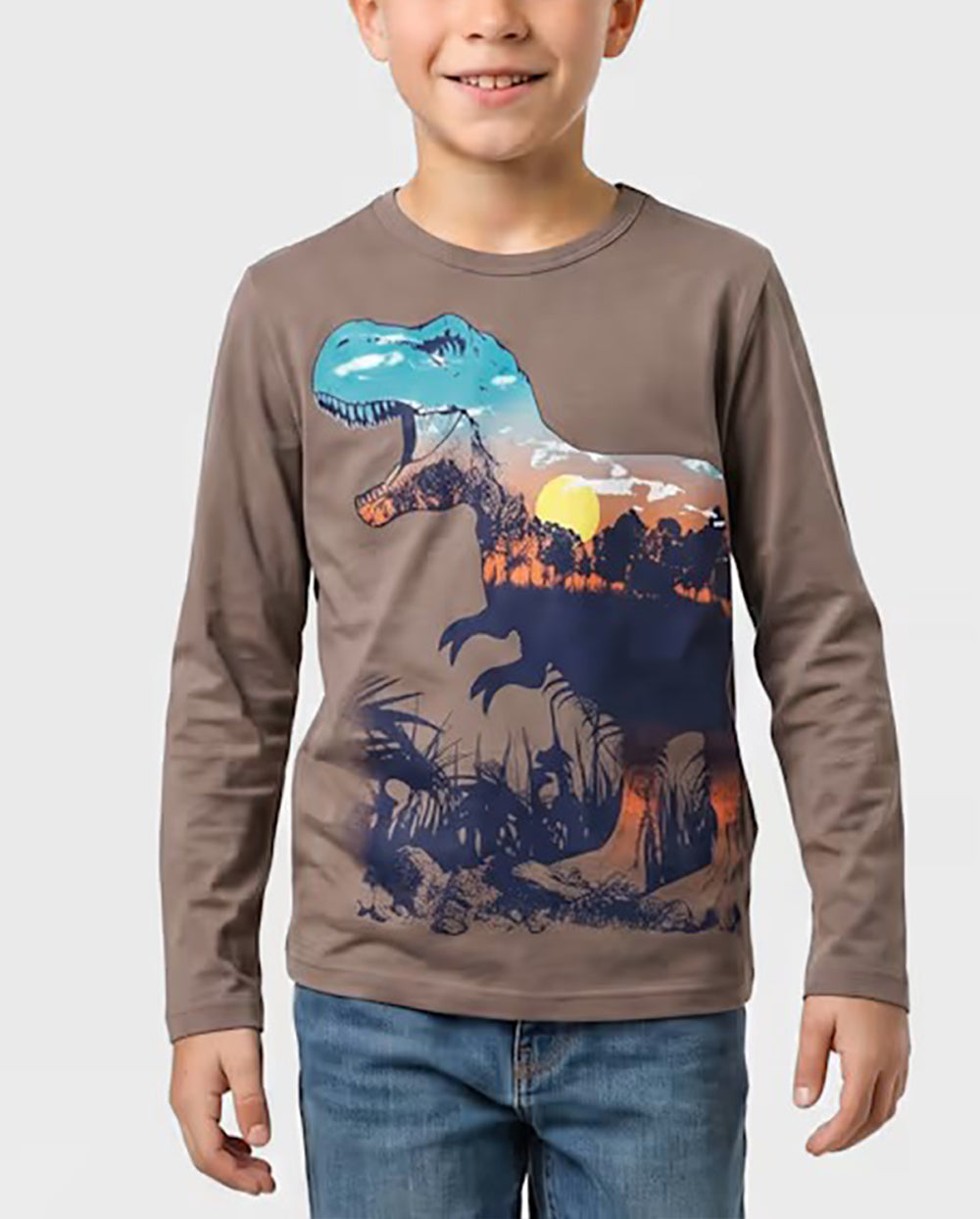 Boys Crew Neck Long-Sleeve Printed T-Shirt | 4–16 Years