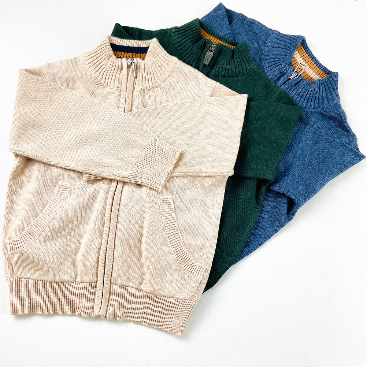 Kids Premium Knitted Zip-Up Zipper Cardigan Sweater