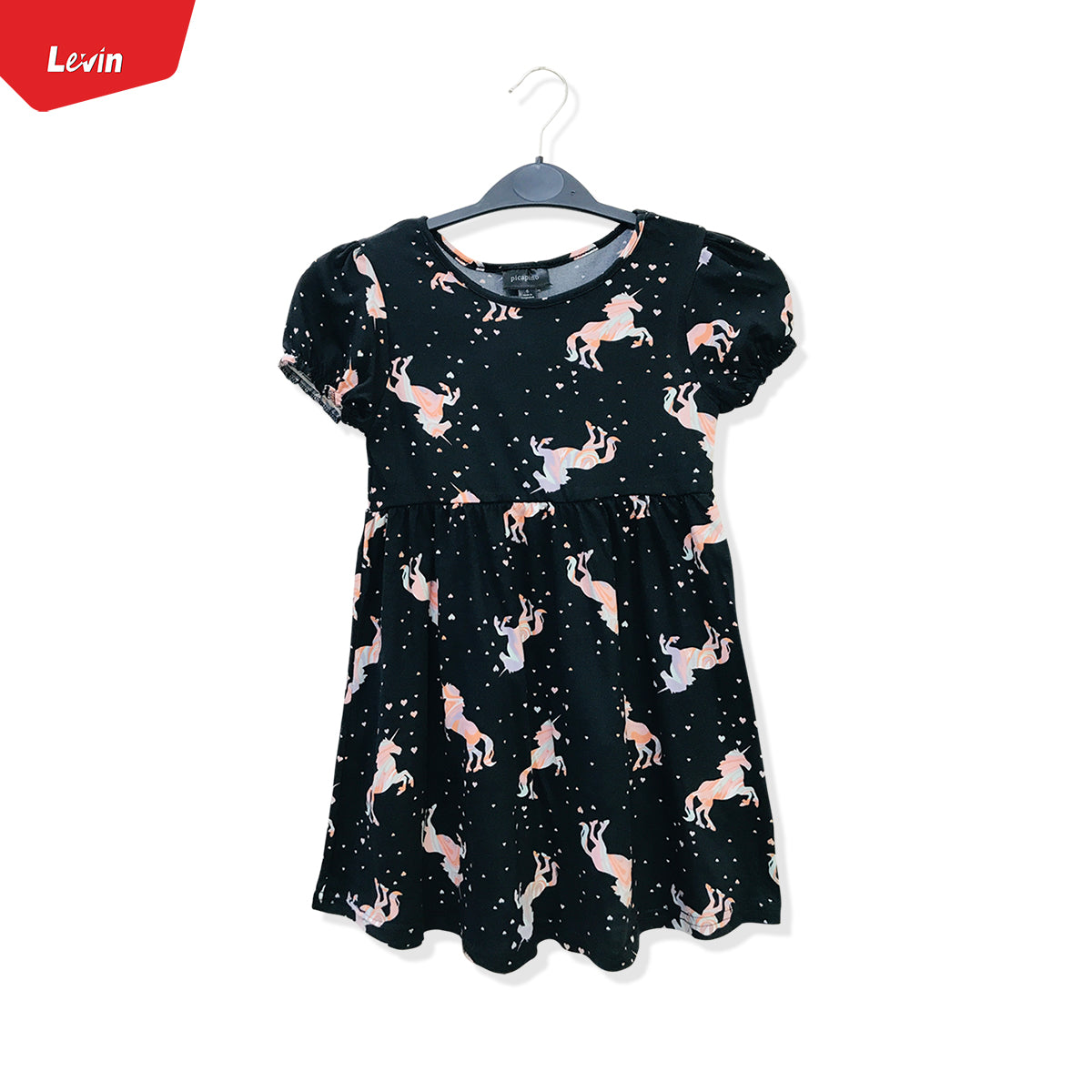 Girls Round Neck Printed Casual Short Sleeve Frock