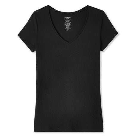 Womens Short Sleeve V-Neck Cotton T-Shirt