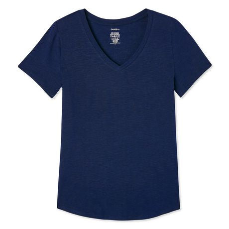 Womens Short Sleeve V-Neck Cotton T-Shirt