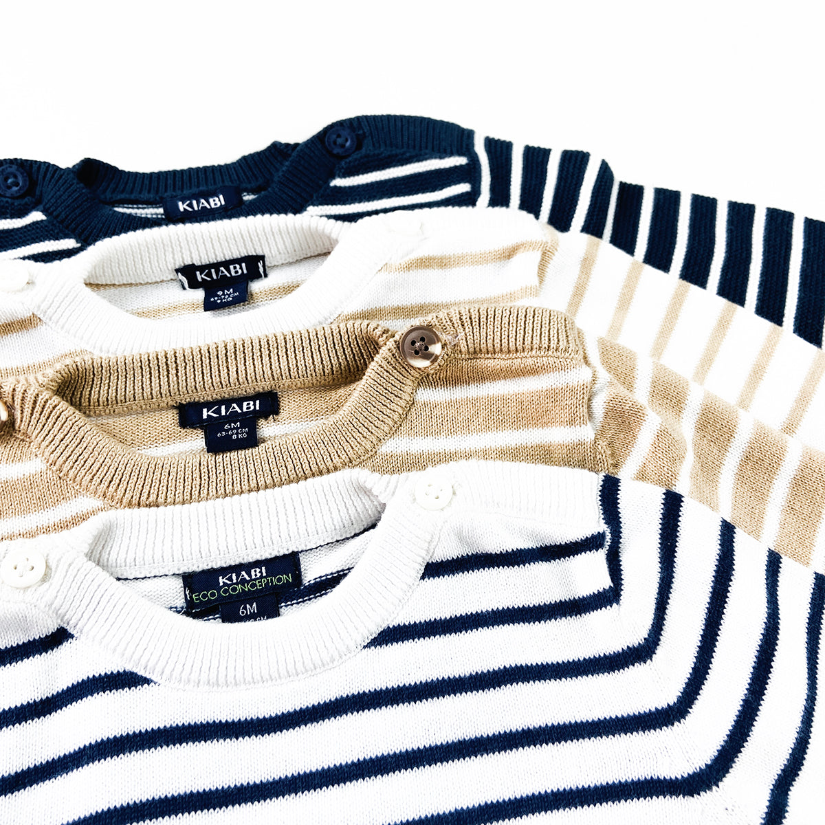 Toddler Baby Soft Cotton Striped Knit Full Sleeve Sweater