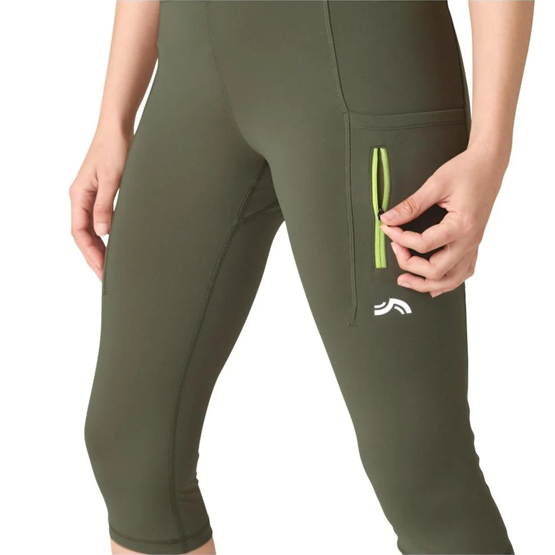 Womens Quick-Dry Capri Length Workout Pant with Pocket