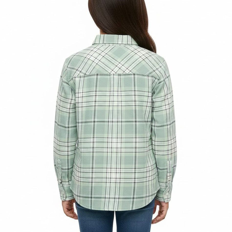 Kids Unisex Check Flannel Shirt with Chest Pocket