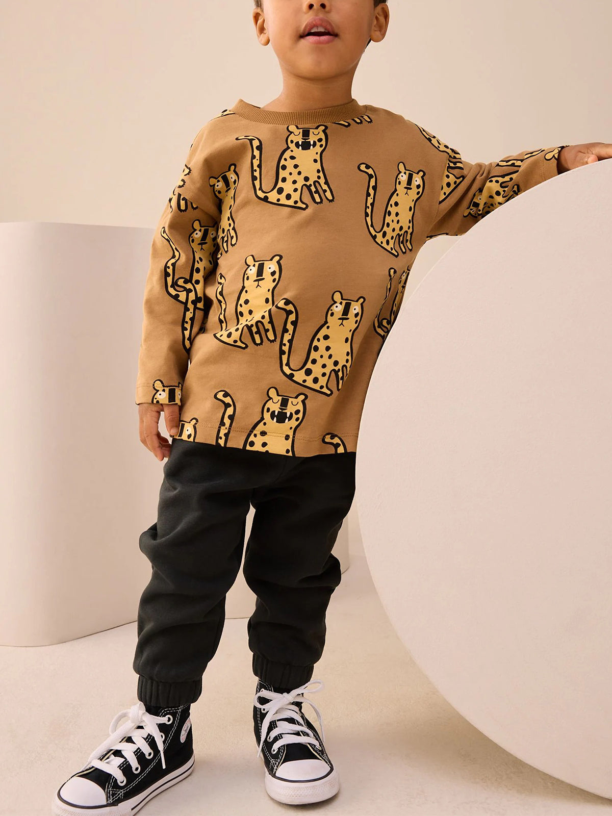 Boys' Cotton Long-Sleeve Printed Crew Neck T-Shirt | 2–10 Years