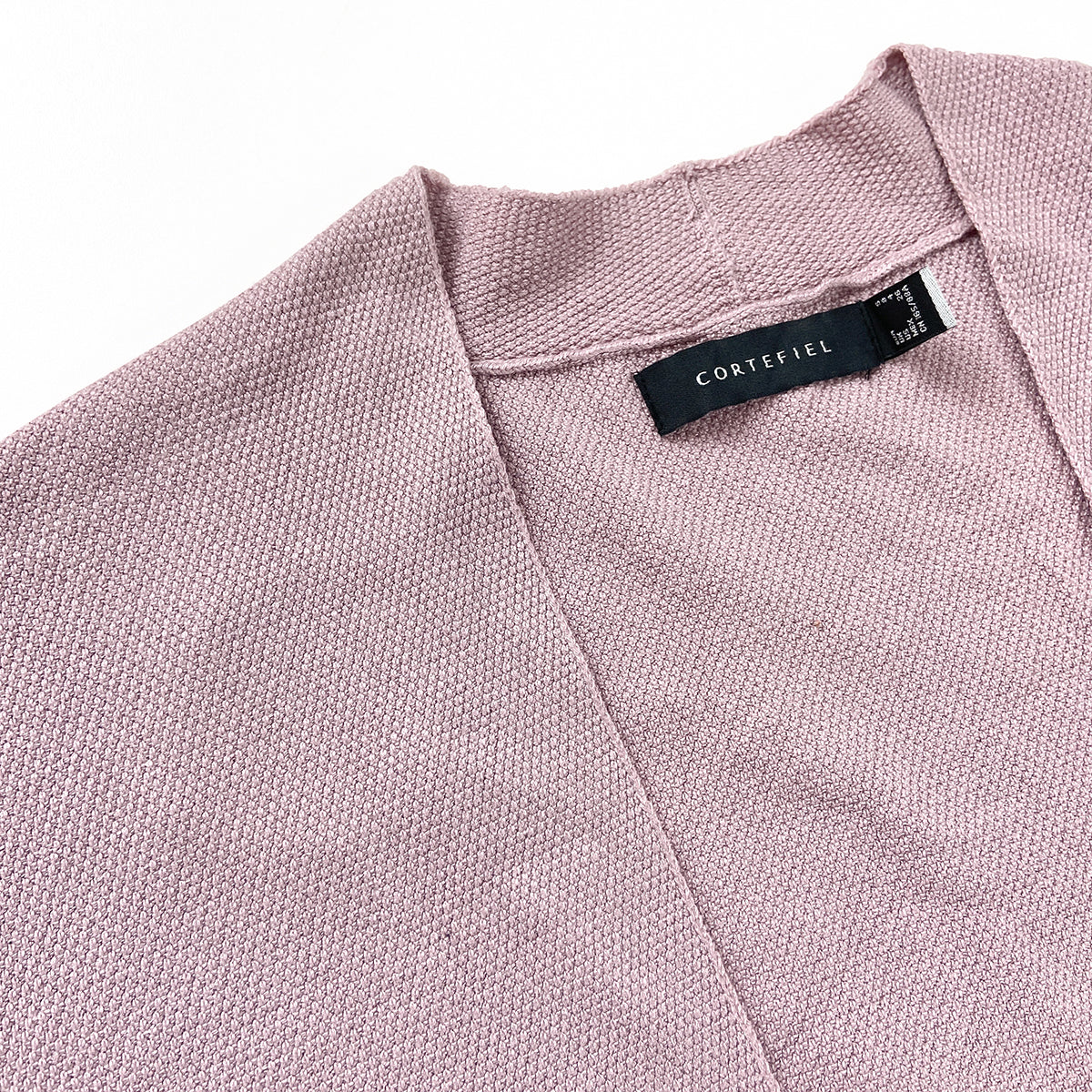 Womens Short Sleeve Textured Knit Open-Front Cardigan