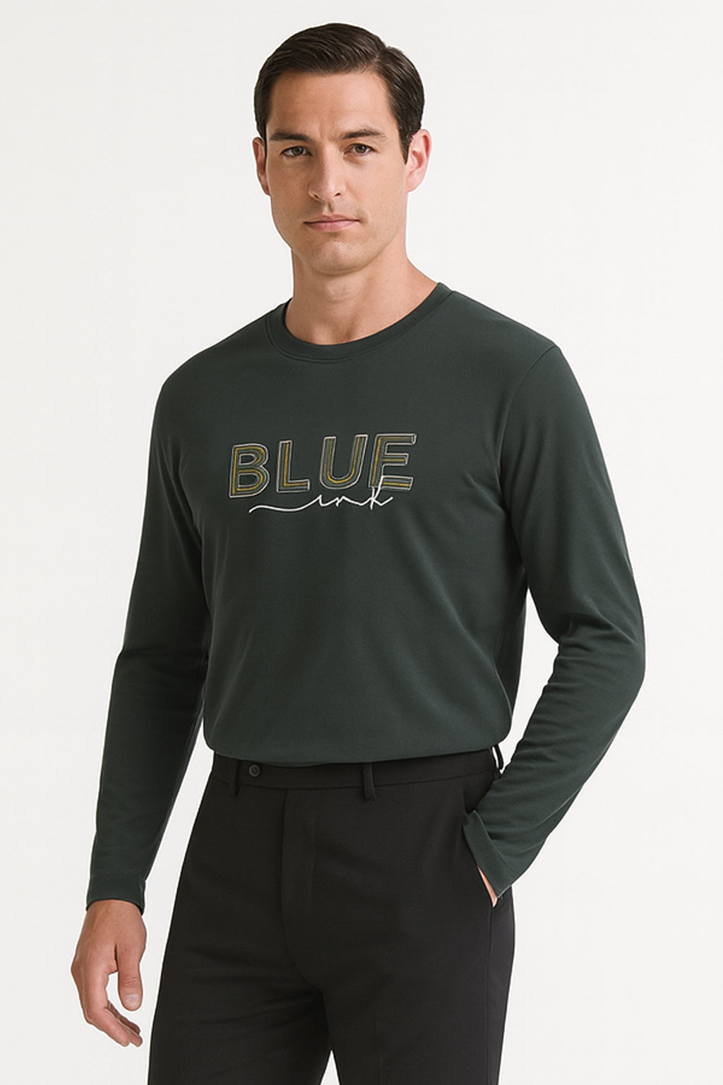 Mens Full Sleeve Crew Neck Jersey Cotton T-Shirt