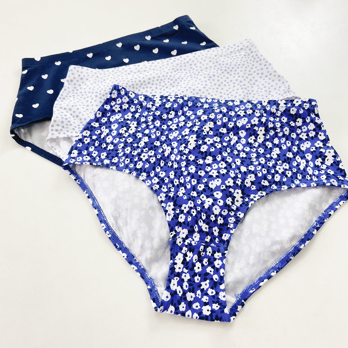 Pack of 3 Women's High Waist Printed Cotton Panty