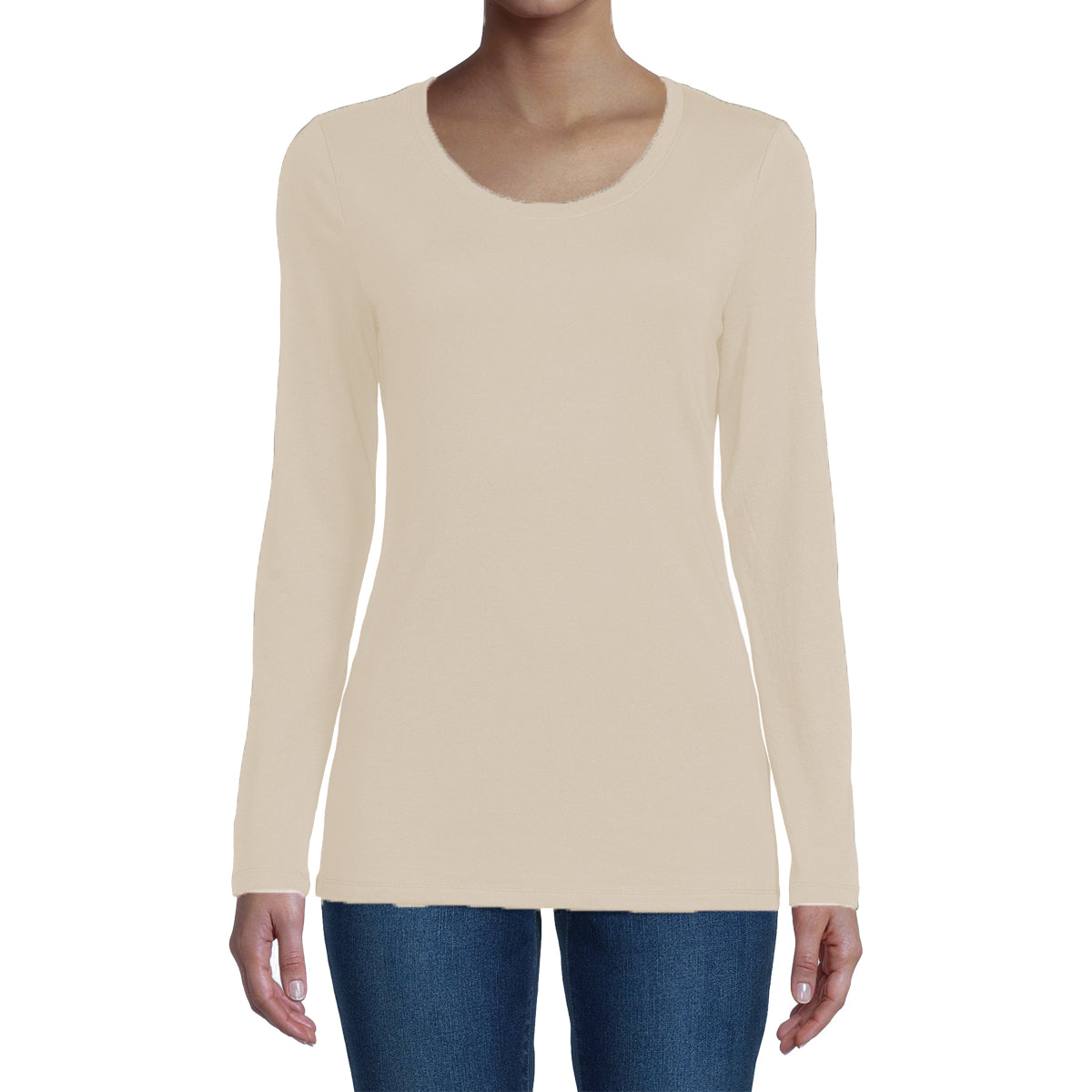 Womens Round Neck Cotton Full Sleeve T-shirt