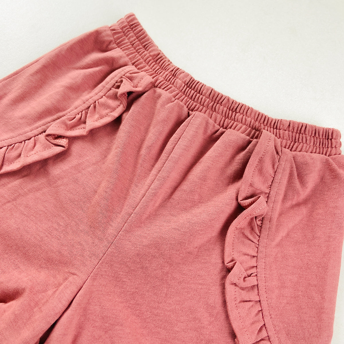 Baby Girls Ruffle Hem Cotton Shorts