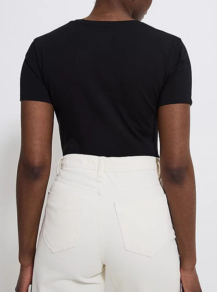 Womens V-Neck Short Sleeve Cotton Jersey T-Shirt