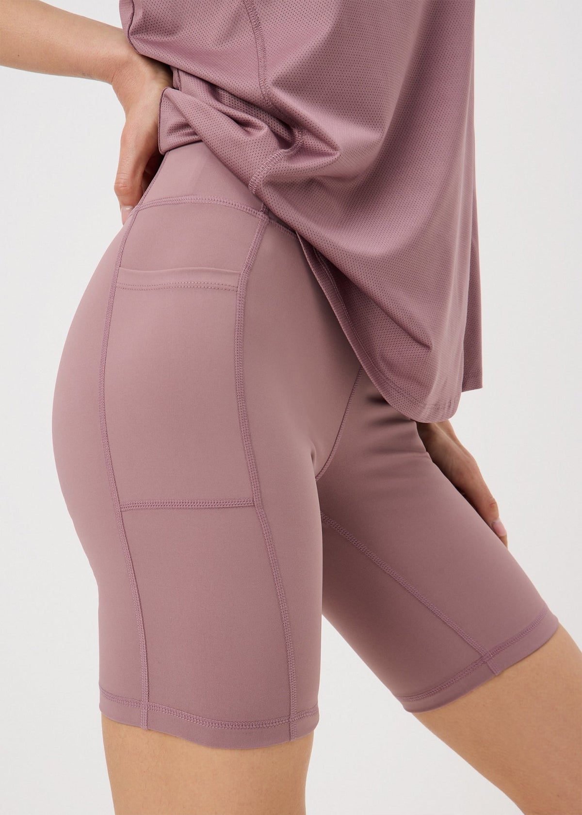 Womens High Waist Sold Cycling Media Pocket Shorts