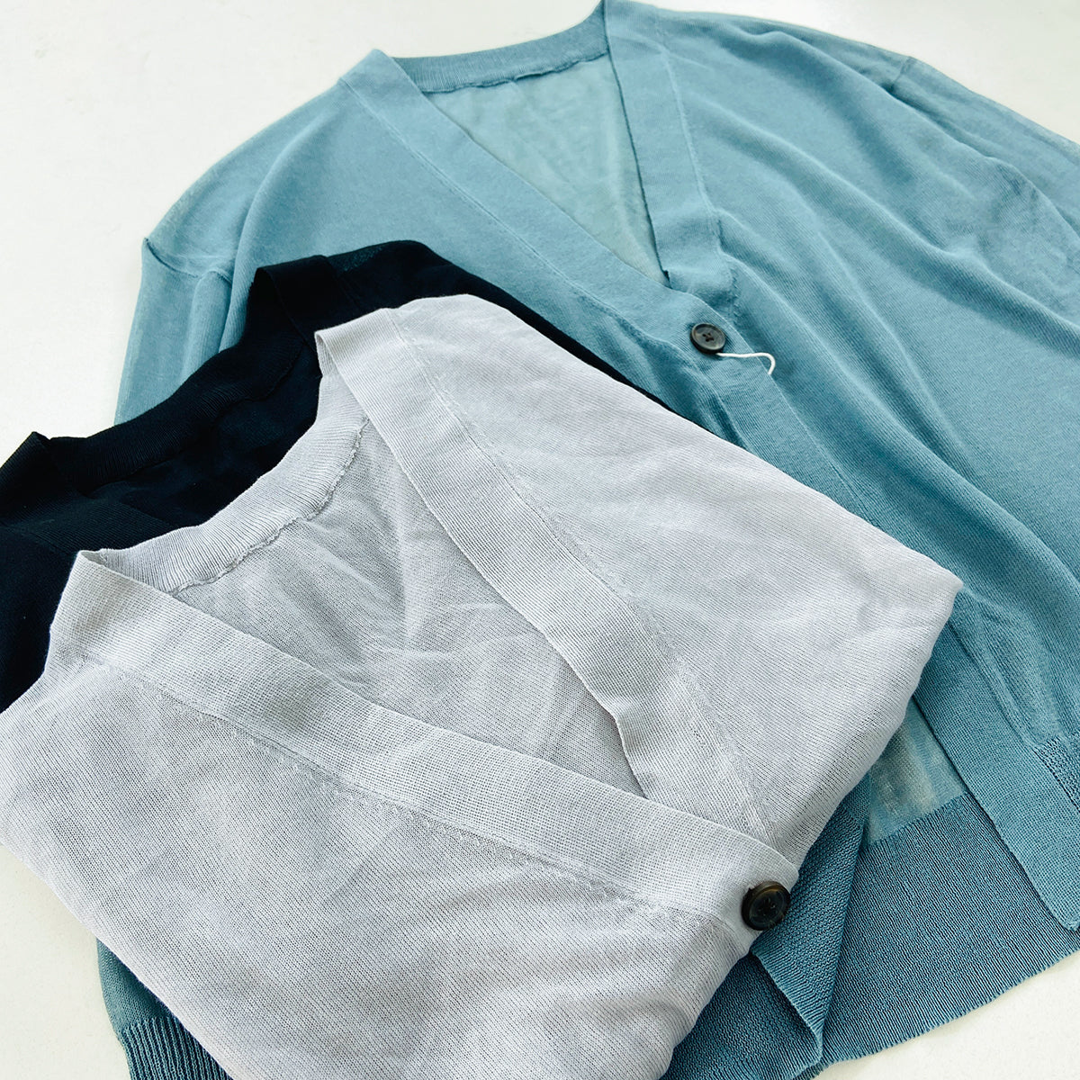 Womens Lightweight Sheer Knit V-Neck Cardigan