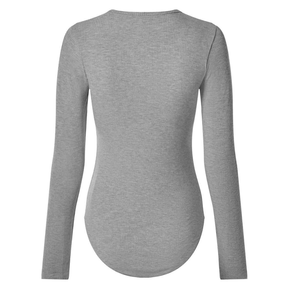 Womens Full Sleeve Soft Stretch Ribbed Bodysuit