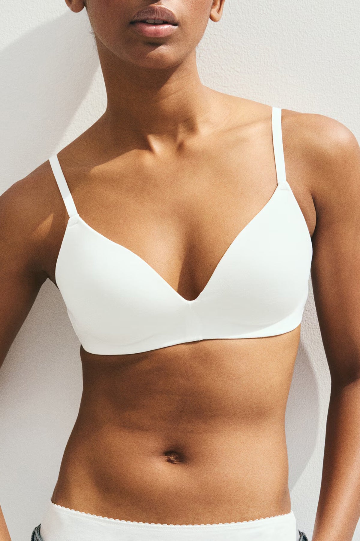 Womens Organic Cotton Padded Soft-Cup Adjustable Straps Bra