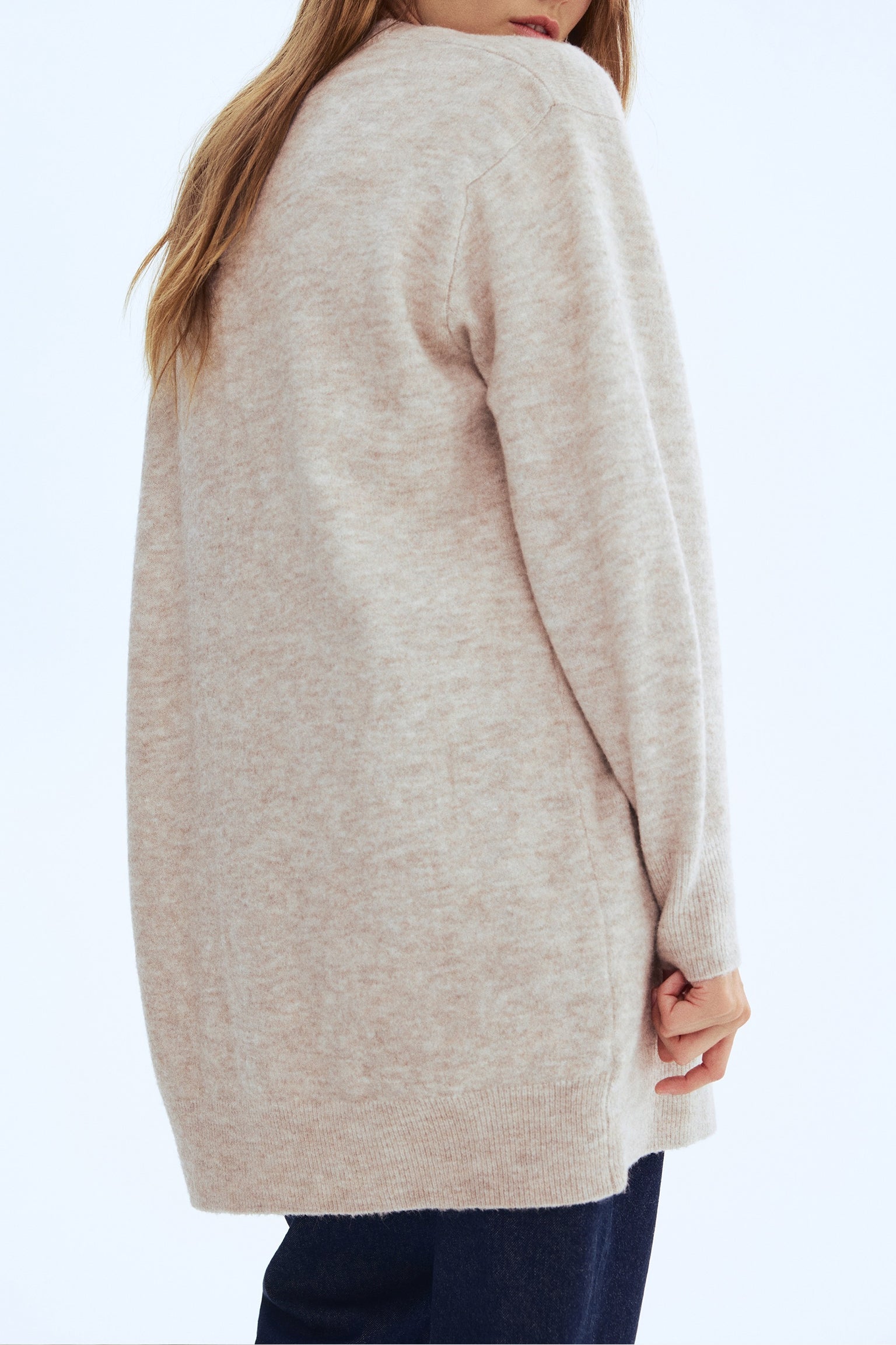 Womens Soft Wool Blend Long Knit Cardigan