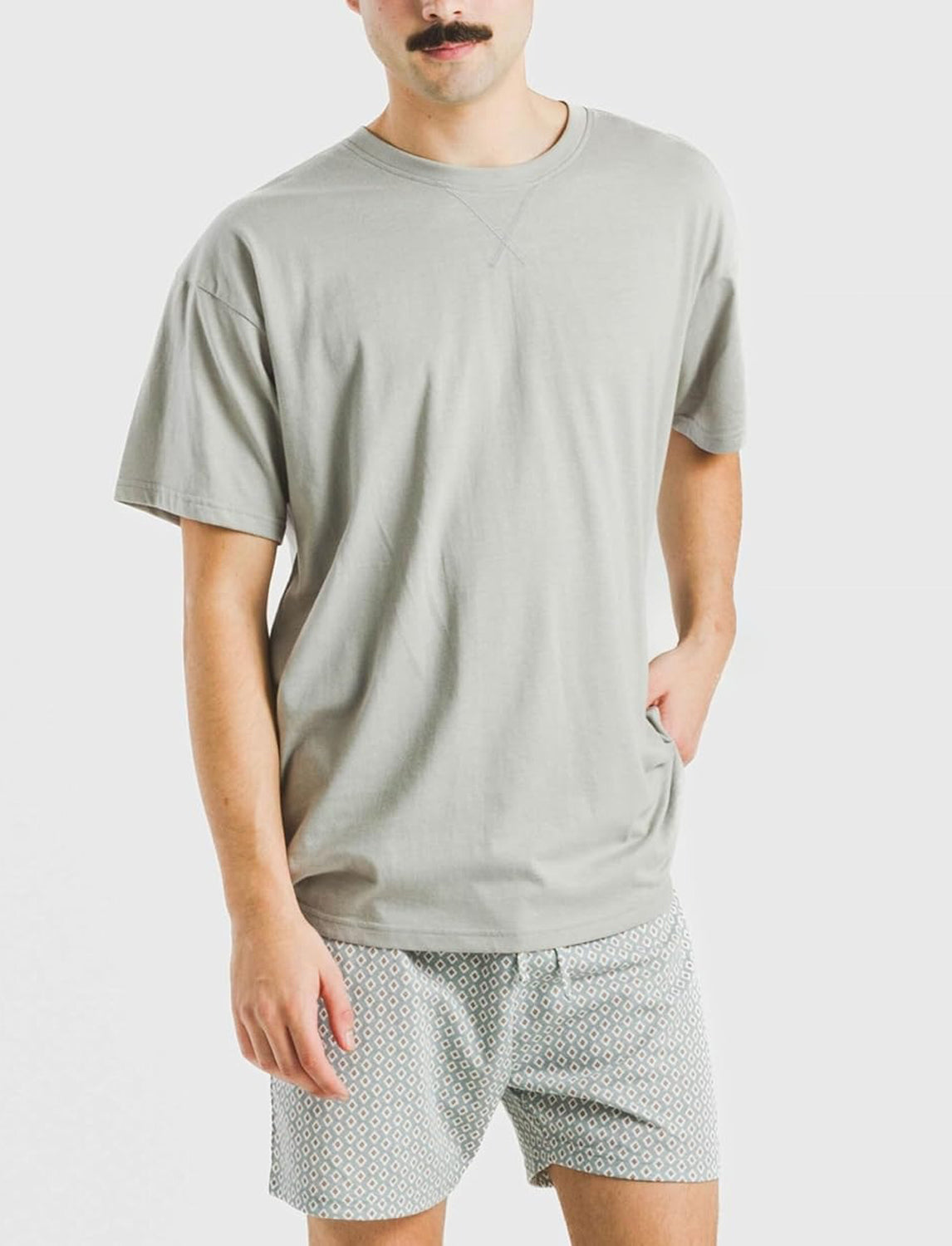 Mens Summer Soft Lightweight Printe Sleepwear Pajama Shorts