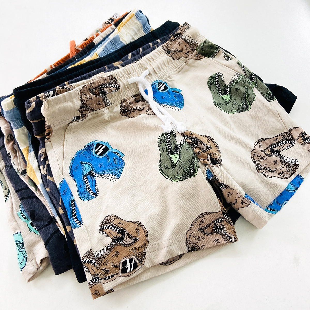 Boys Printed Cotton Summer Soft Breathable Casual Shorts With Pocket