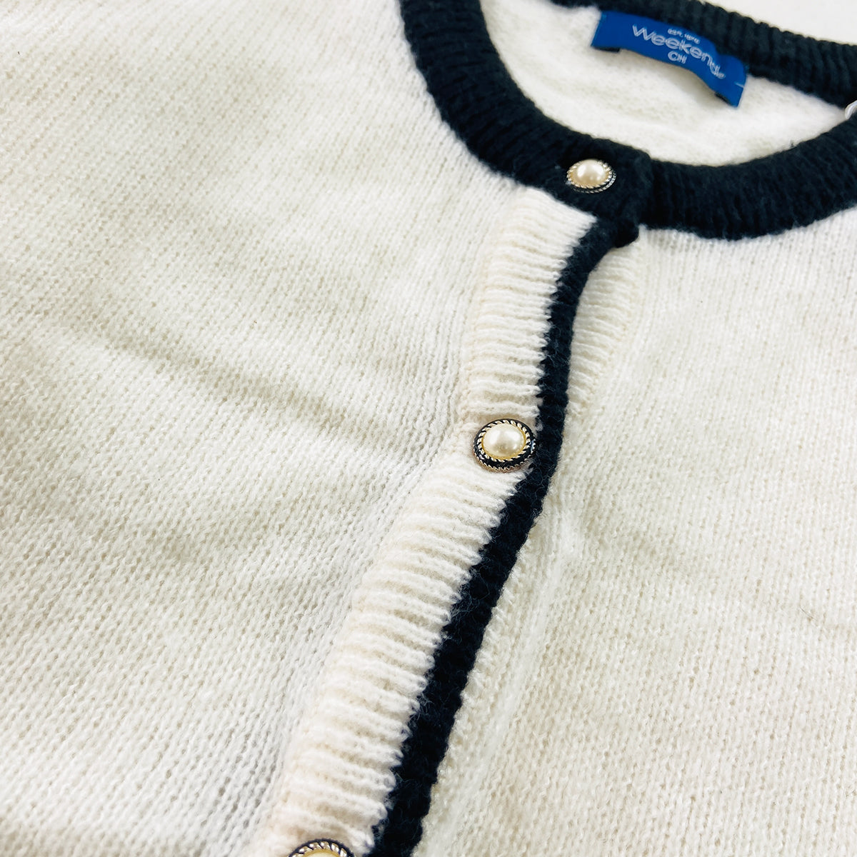 Womens Wool Blend Pearl Button Knit Cardigan Sweater