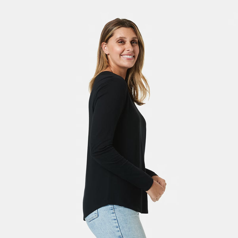 Hanes Womens Originals Long Sleeve Cotton V-Neck T-Shirt