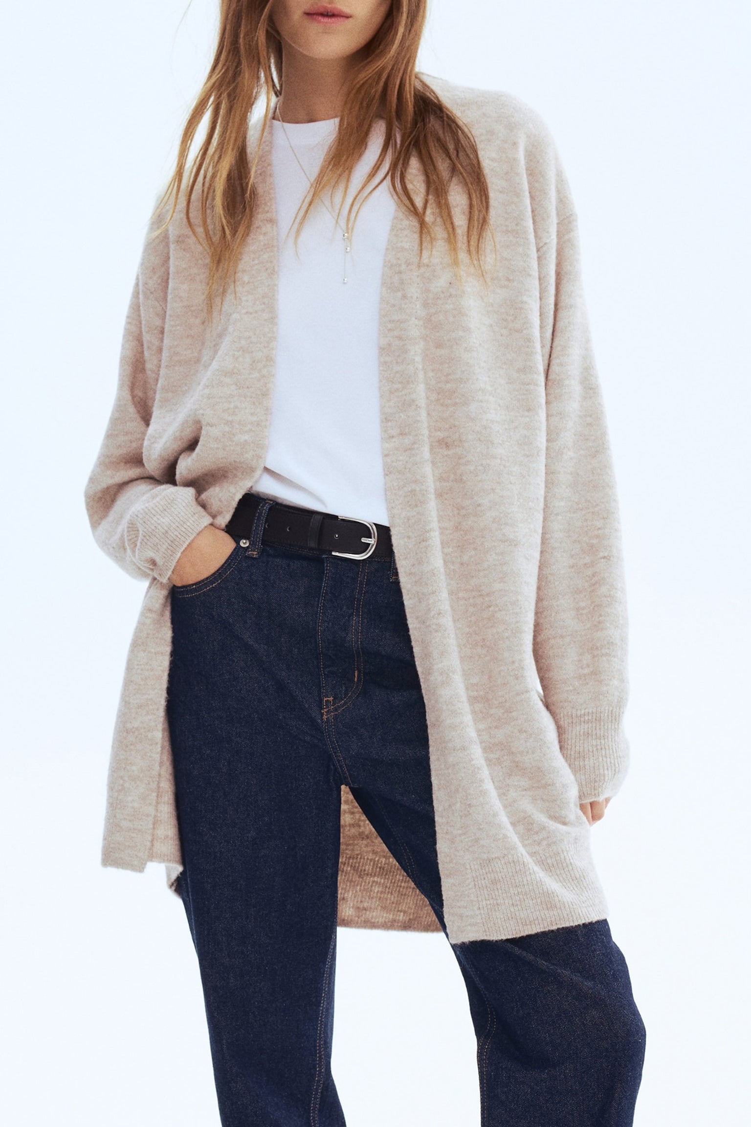 Womens Soft Wool Blend Long Knit Cardigan