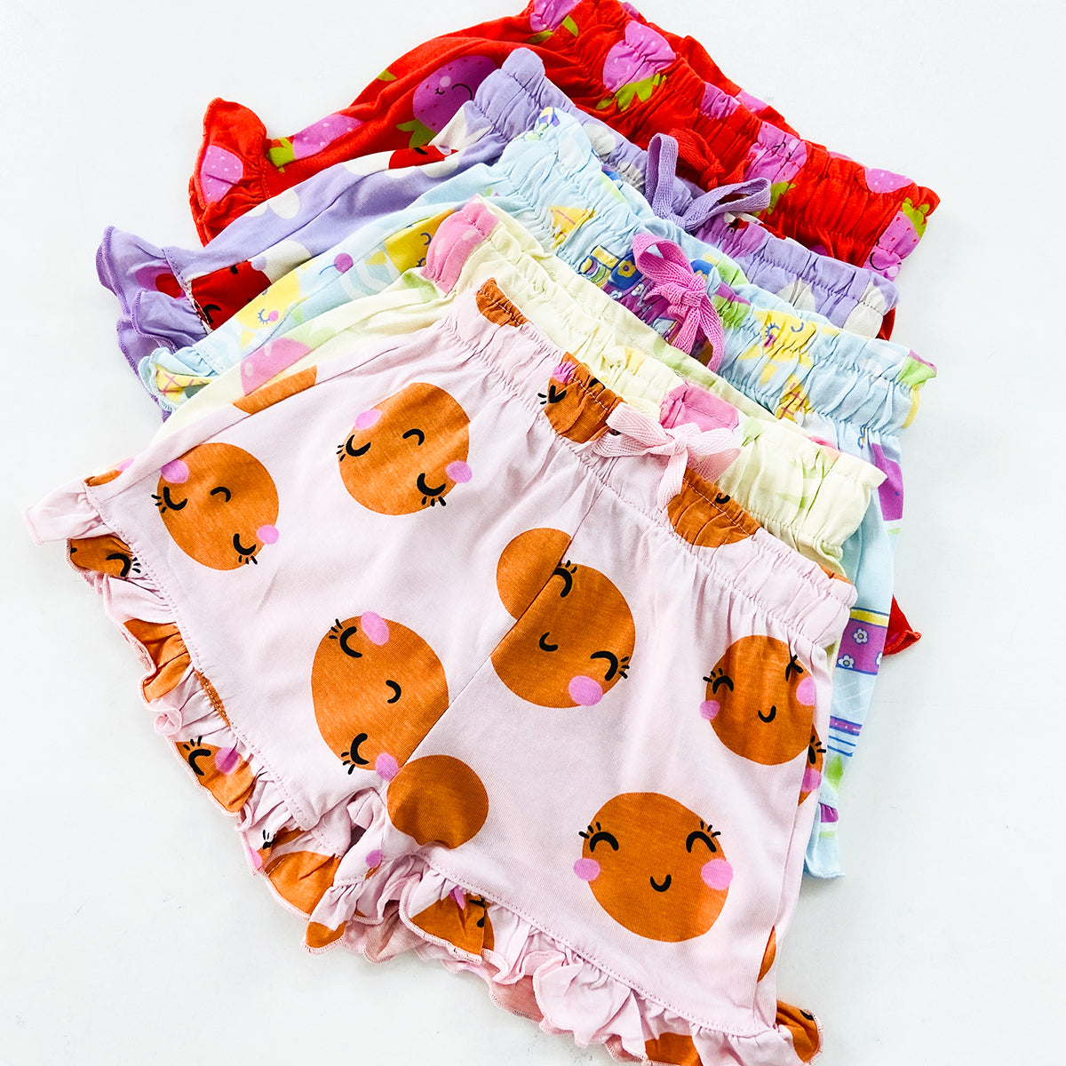 Baby Girls Cute Printed Soft Cotton Summer Frill Shorts