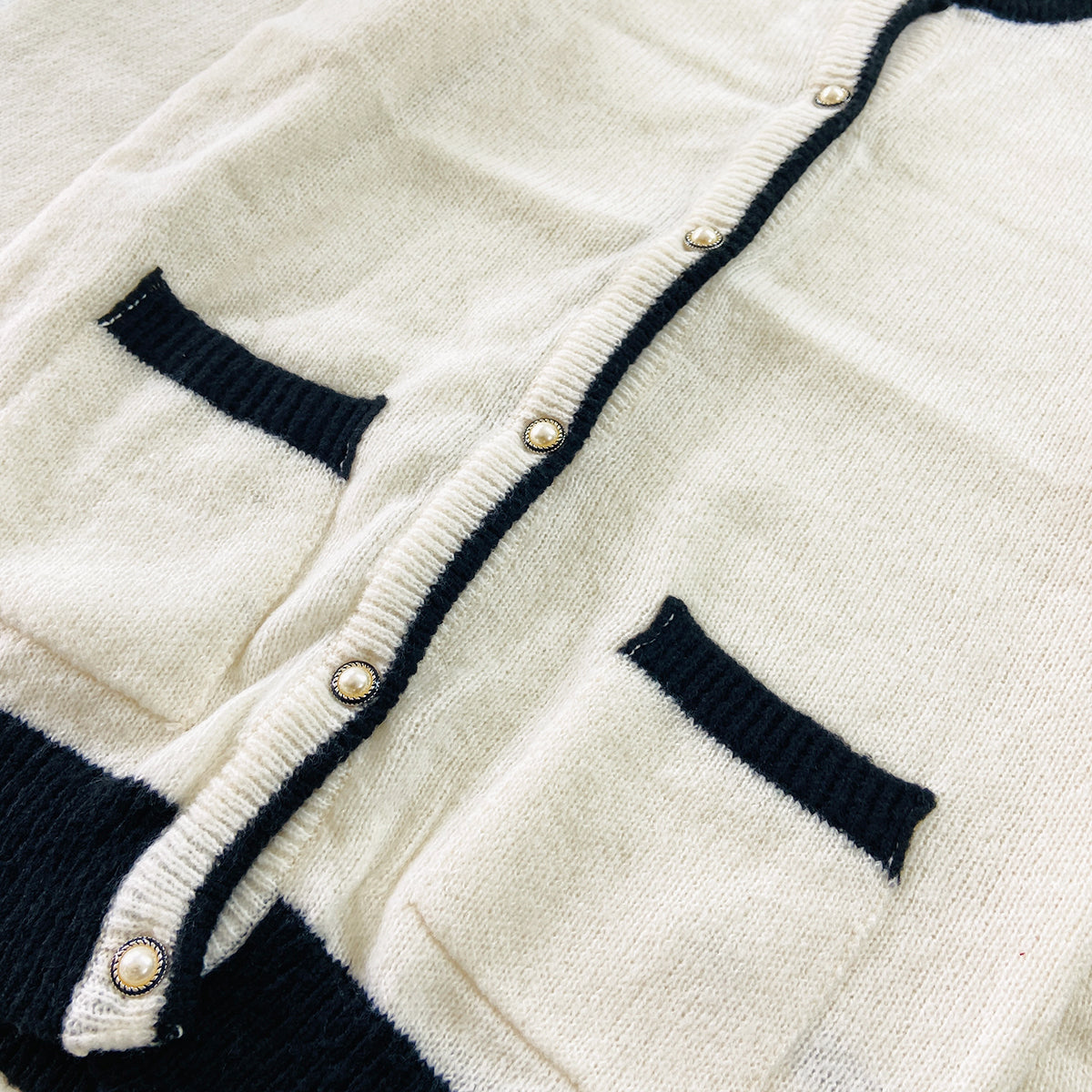 Womens Wool Blend Pearl Button Knit Cardigan Sweater