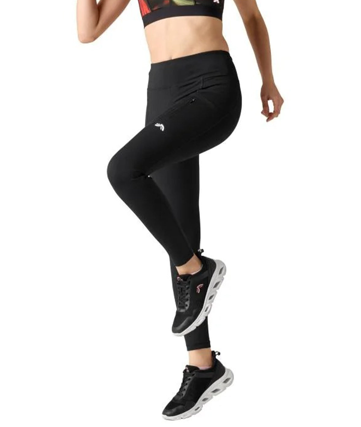 Womens High Waist Running Tights with Zippered Pockets