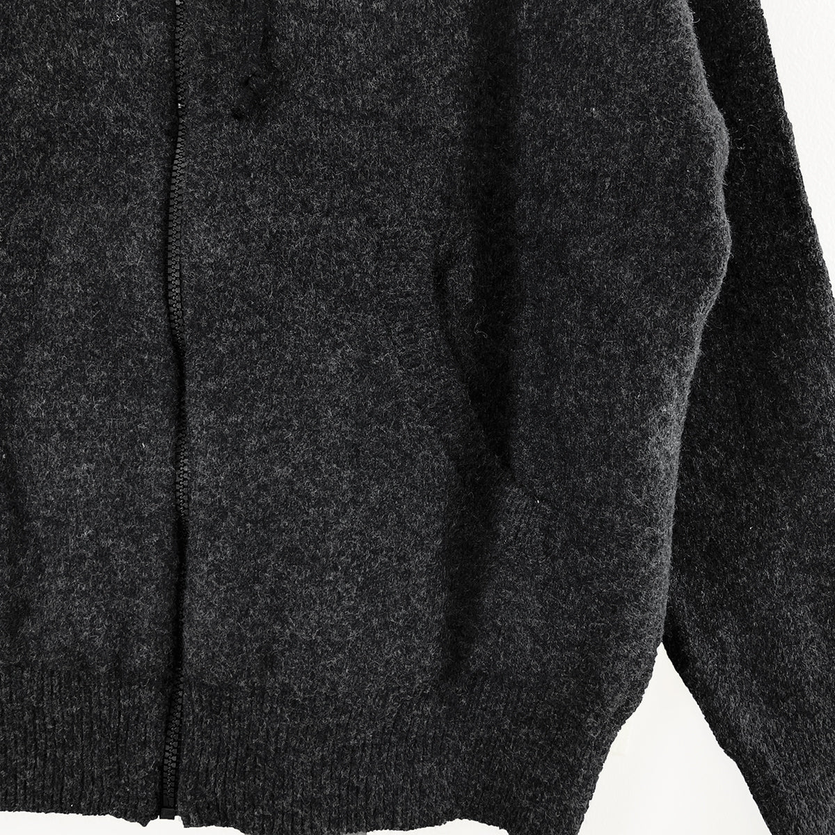 Womens Wool Blend Zip-Up Hoodie with Pockets