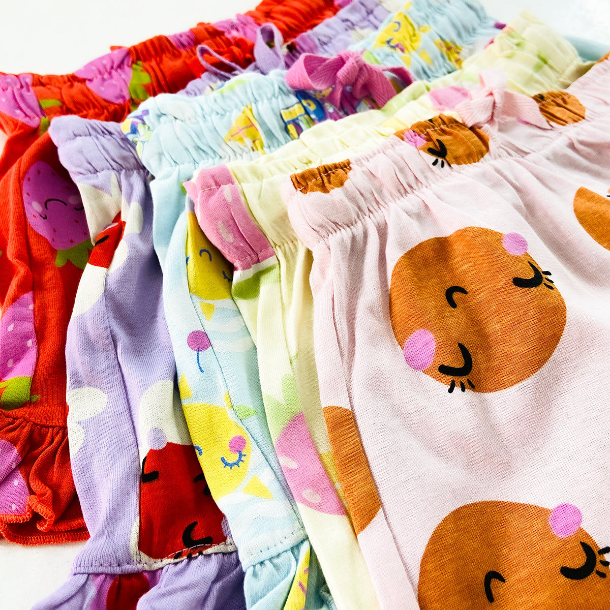 Baby Girls Cute Printed Soft Cotton Summer Frill Shorts