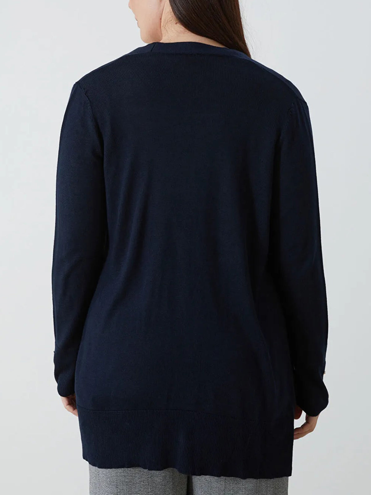 Womens Shawl Collar Tricot Midi Length Cardigan