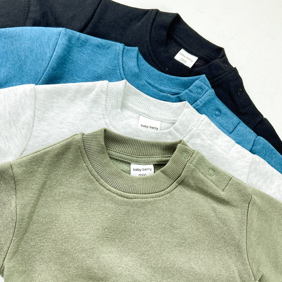 Baby Premium Soft Cotton Fleece Pullover Button Shoulder Sweatshirt