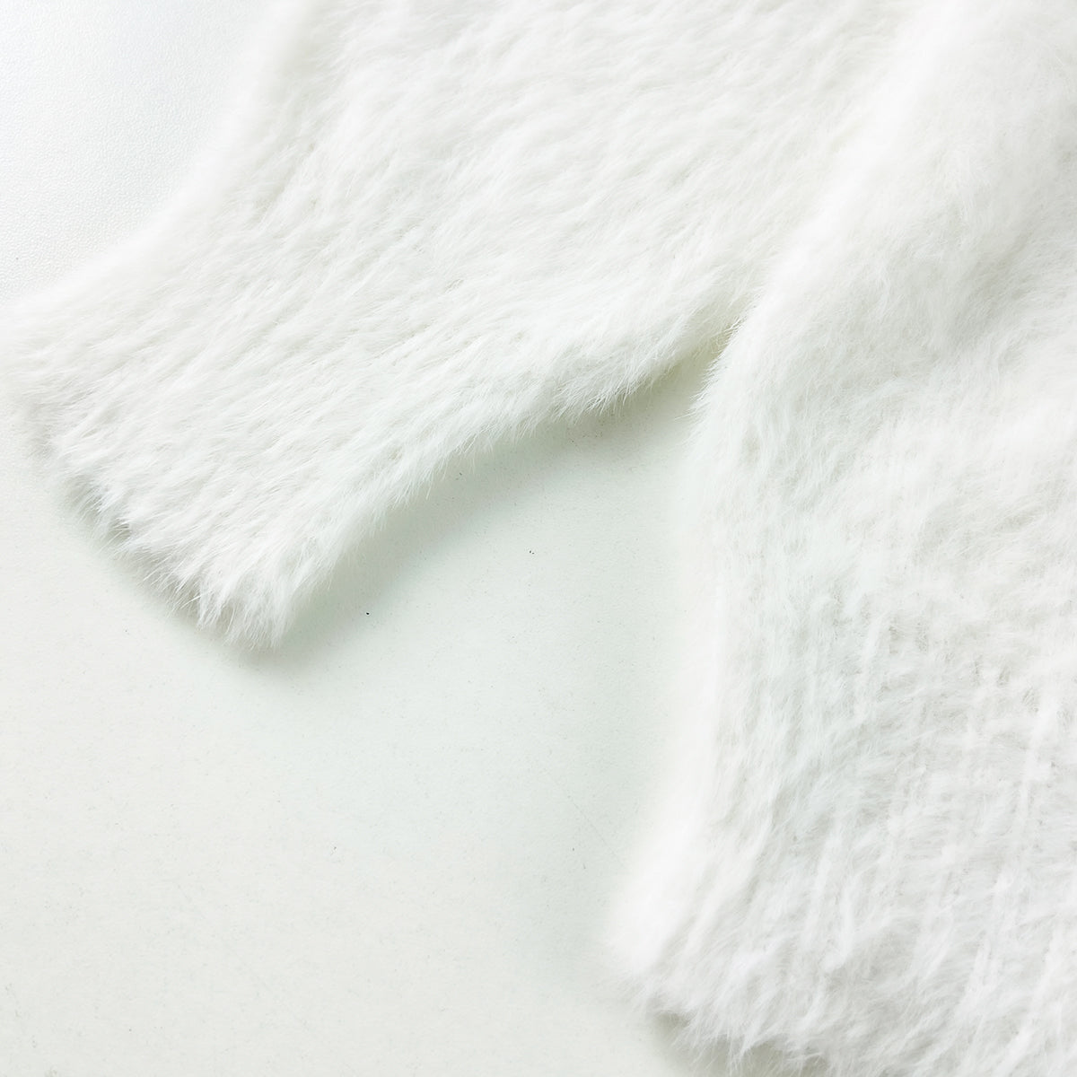 Womens Soft Fuzzy High Neck Pullover Sweater